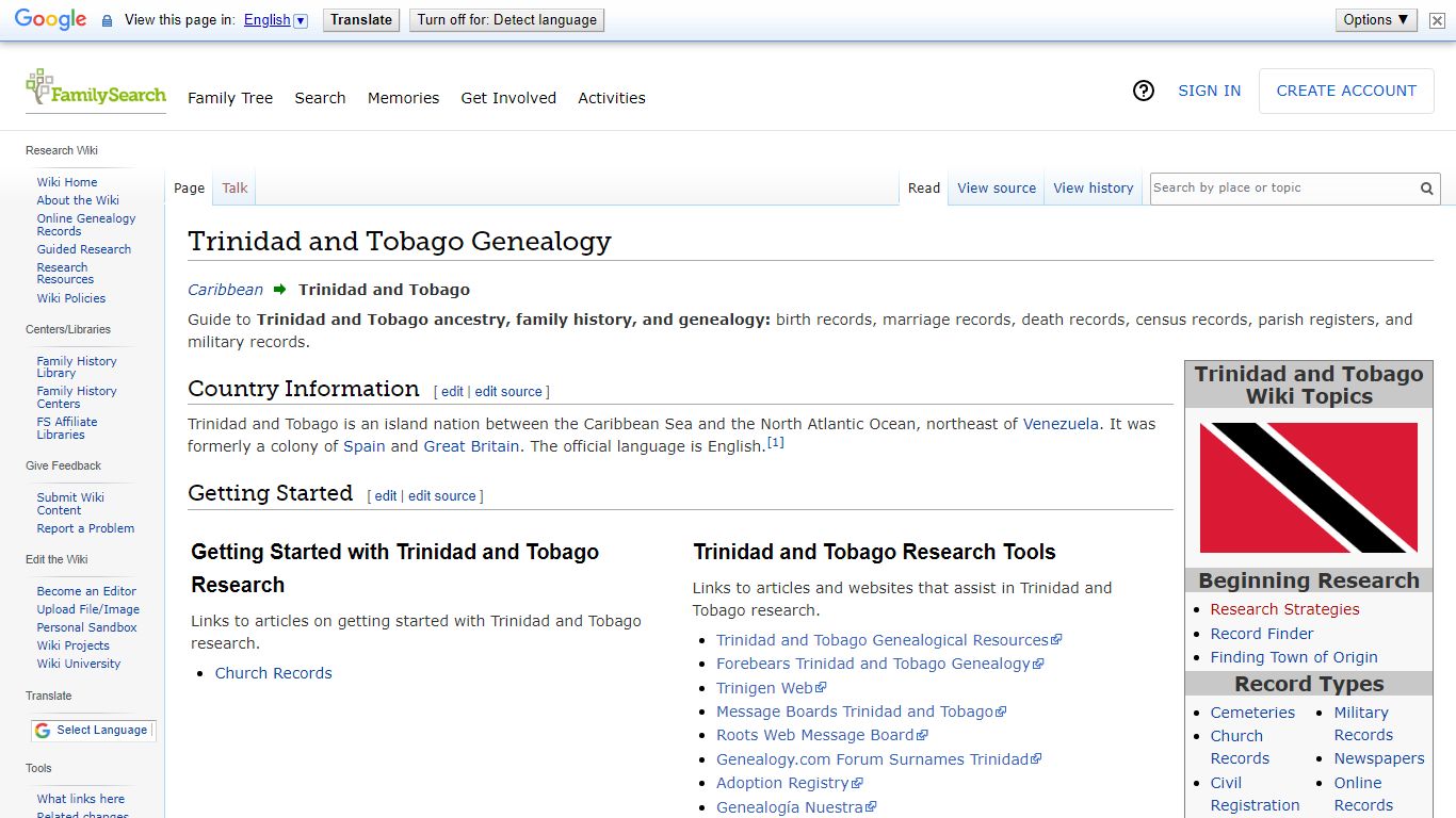 Trinidad and Tobago Genealogy • FamilySearch